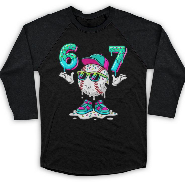 67 Meme Six Seven 6 7 Meme Baseball Drip Baseball Raglan Shirt