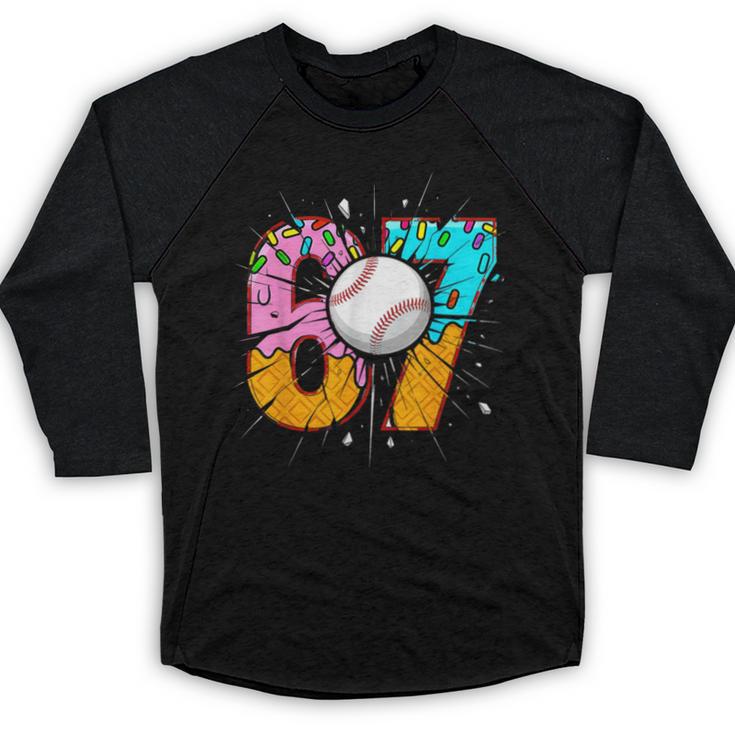 67 Six Seven 6 7 Boys 67 Baseball Ice Cream Drip 6 7 Baseball Raglan Shirt