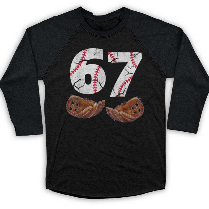 67 Trend Baseball Six Seven Number For Boys Men Baseball Raglan Shirt