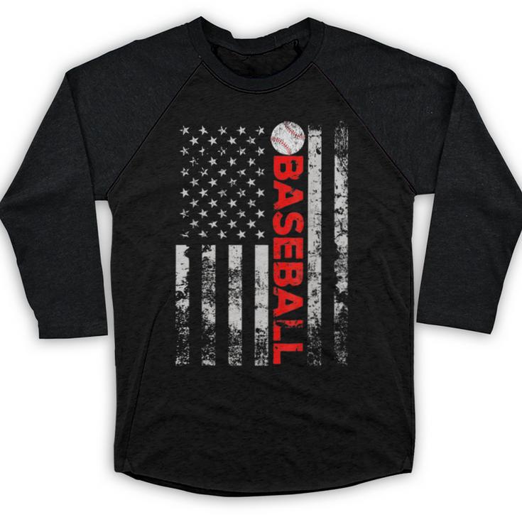 American Flag Baseball Team Baseball Player Baseball Baseball Raglan Shirt