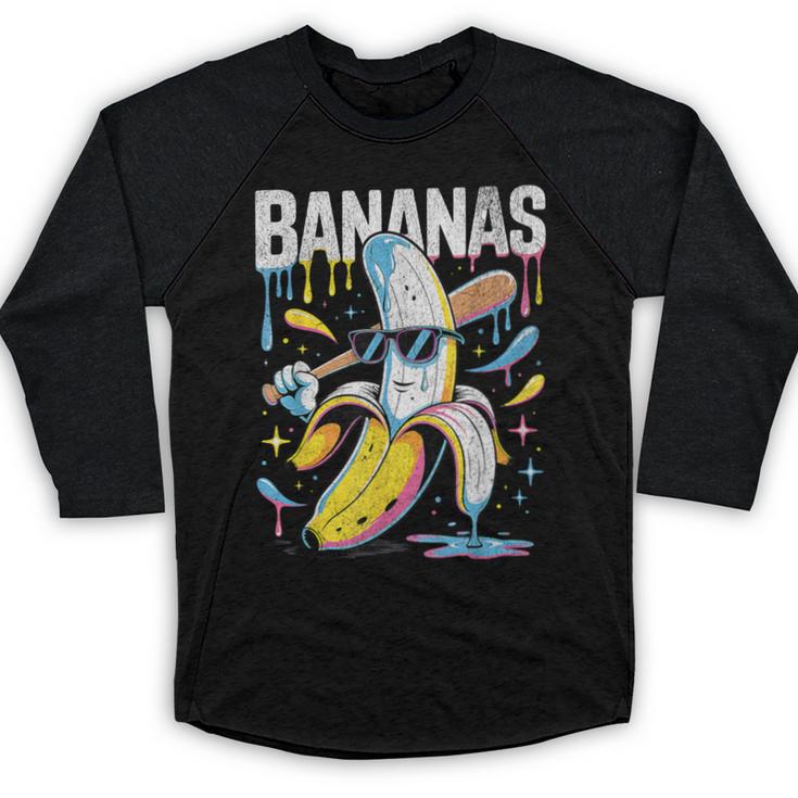 Banana Baseball Drip Kids Youth Boys Girls Sport Teens Baseball Raglan Shirt