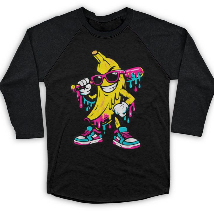 Banana Baseball Drip Baseball Raglan Shirt