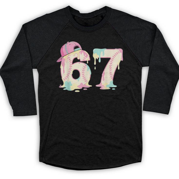 Baseball 67 Dripping Six Seven Drip Boys Gen Z Baseball Raglan Shirt