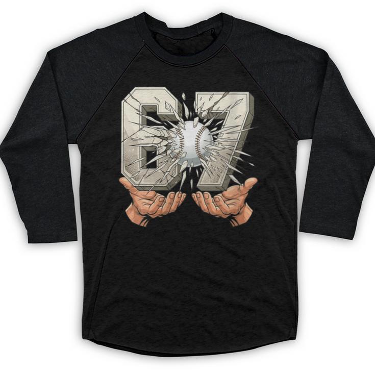 Baseball 67 Six Seven Gen Alpha Meme Baseball Raglan Shirt