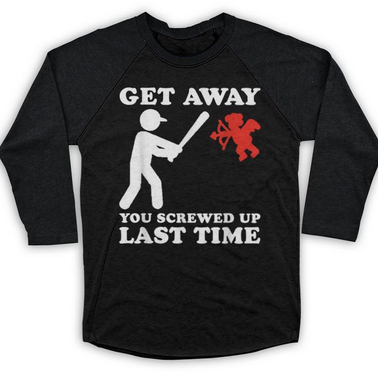 Baseball Anti Valentine Humor Cupid Joke Men Women Baseball Raglan Shirt