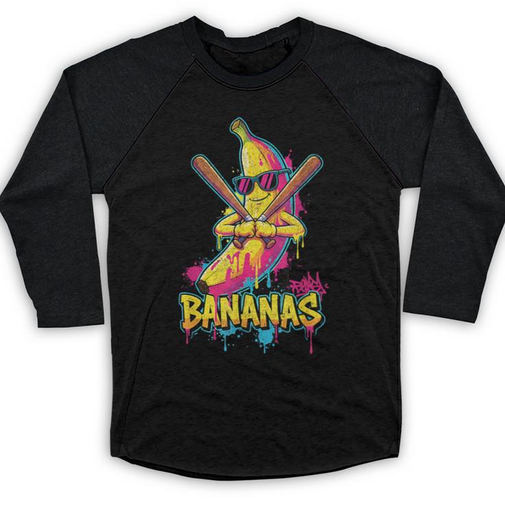 Baseball Banana Graffiti Urban For Kids Baseball Raglan Shirt
