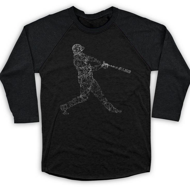 Baseball Batter Line Abstract Geometry Team Player Family Baseball Raglan Shirt