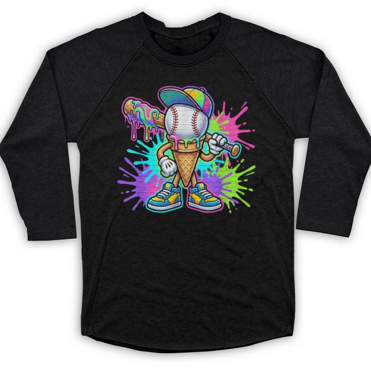 Baseball Boys Clothes For Boys Ice Cream Drip Baseball Stuff Baseball Raglan Shirt