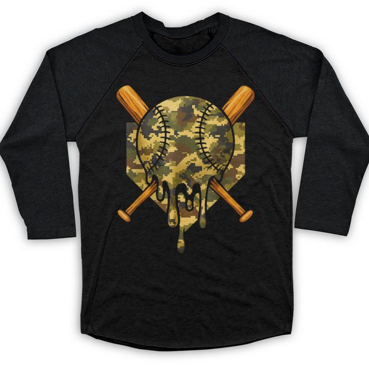 Baseball Camo Boys Ice Cream Youth Baseball Baseball Raglan Shirt