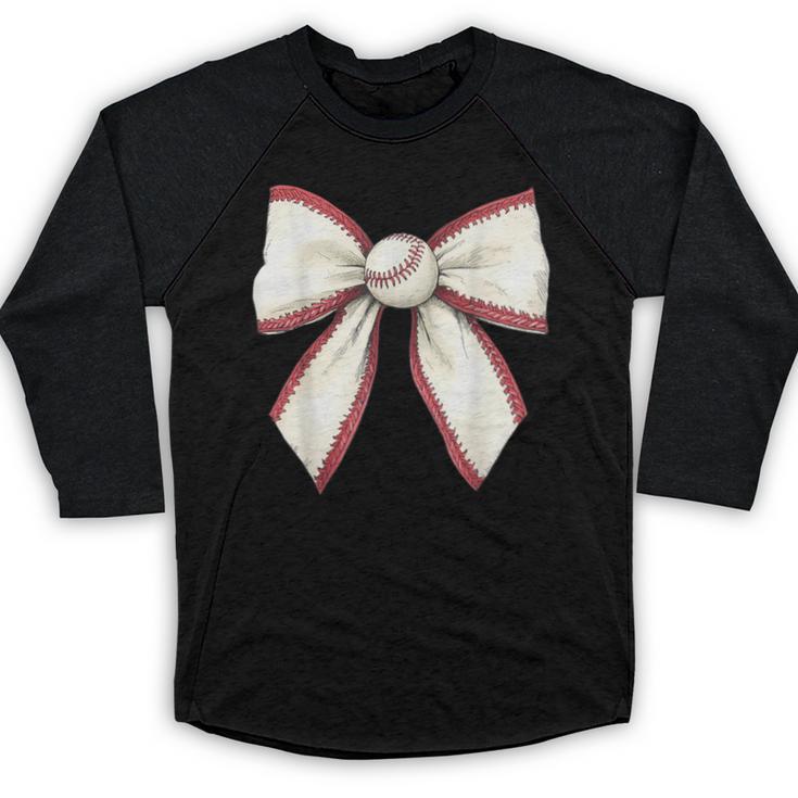 Baseball Coquette Bow Cute Baseball Game Baseball Raglan Shirt