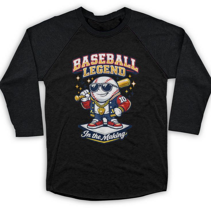 Baseball Cute Youth Ice Cream Valentine Day Sporty Fun Baseball Raglan Shirt