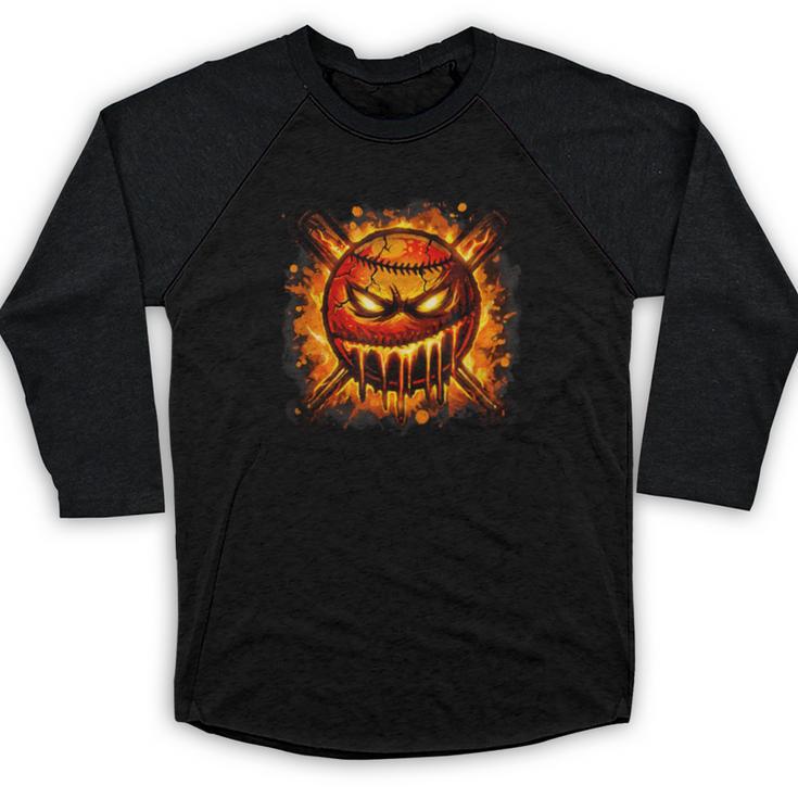 Baseball Drip Angry Lava Slime Ball Graphic Baseball Raglan Shirt