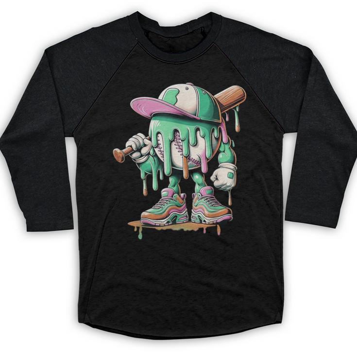 Baseball Drip For Boys Ice Cream Drip Baseball Baseball Raglan Shirt