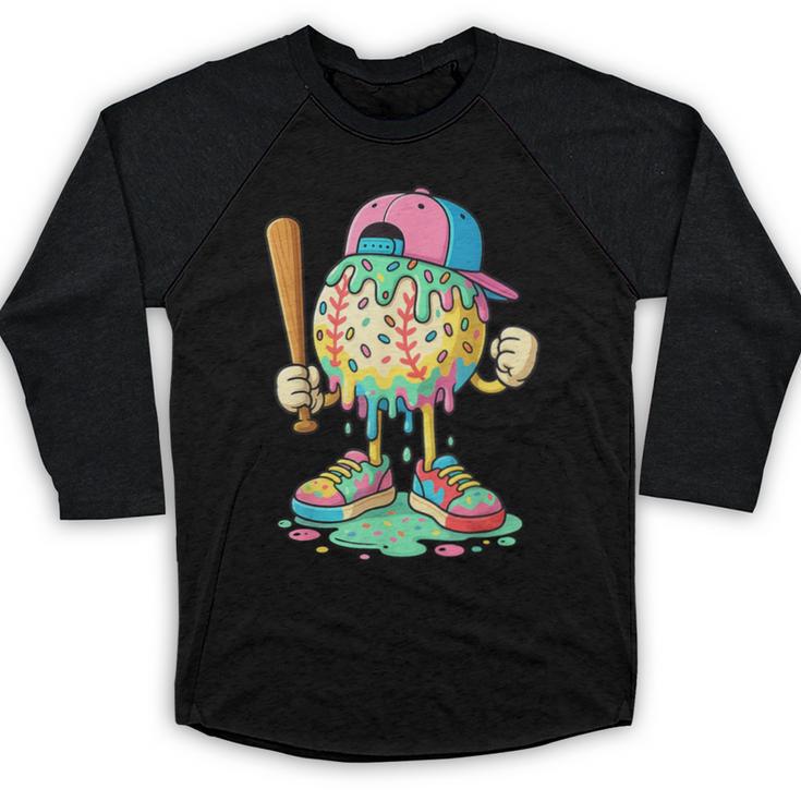 Baseball Drip For Boys Ice Cream Drip Baseball Sport Baseball Raglan Shirt