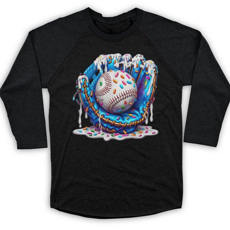 Baseball Drip For Boys Ice Cream Drip Youth Baseball Boys Baseball Raglan Shirt