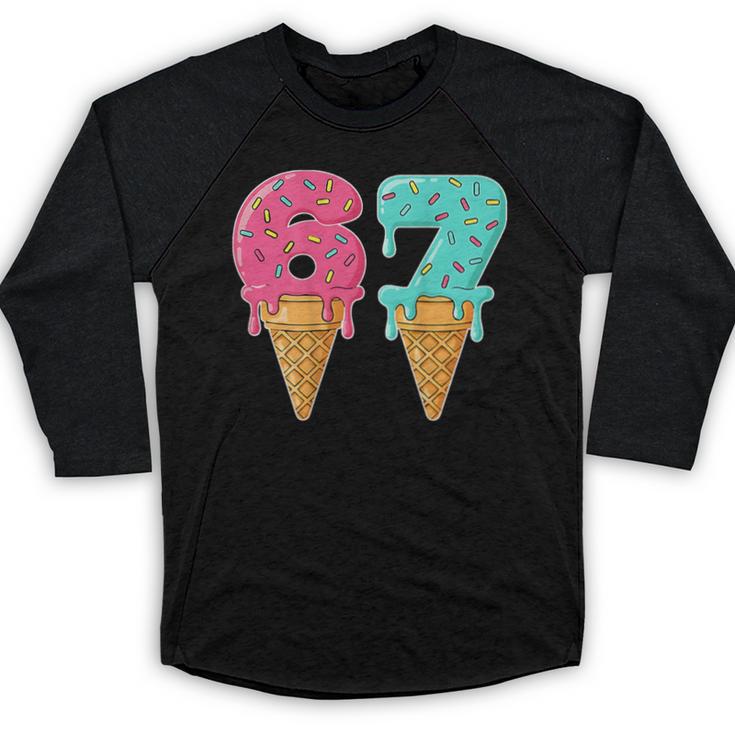 Baseball Drip Ice Cream 67 Baseball Baseball Raglan Shirt