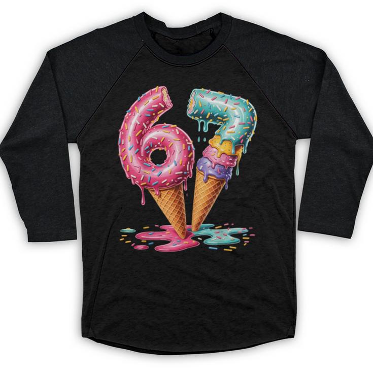 Baseball Drip Ice Cream 67 Baseball Raglan Shirt