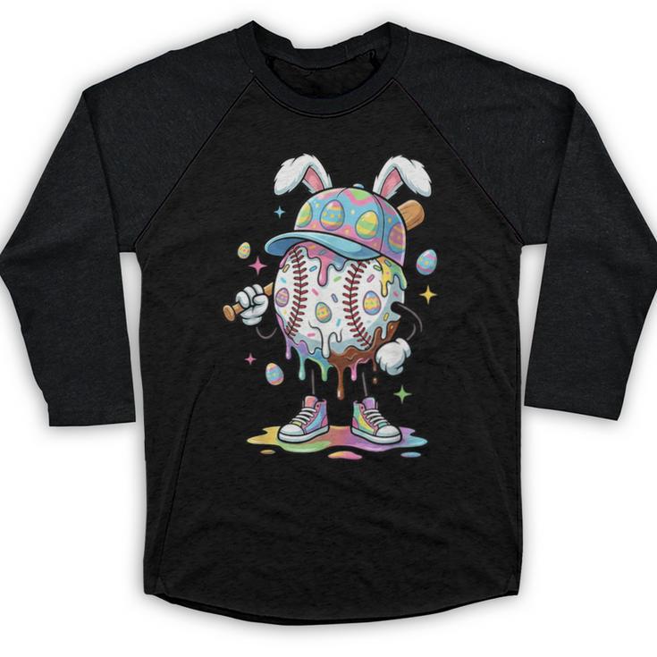 Baseball Drip Ice Cream Apparel Youth Boy Easter Day Baseball Raglan Shirt