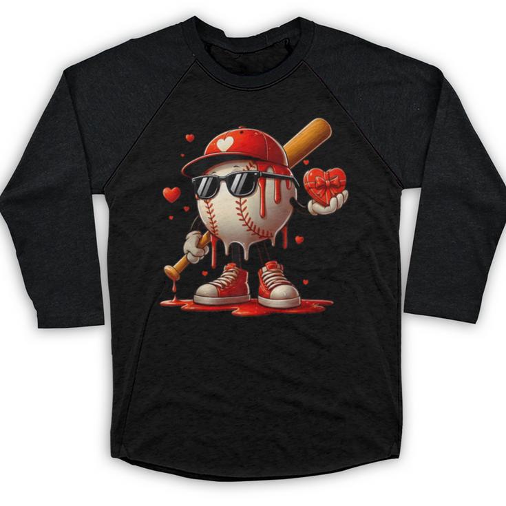 Baseball Drip Ice Cream Apparel Youth Boy Valentine Baseball Raglan Shirt