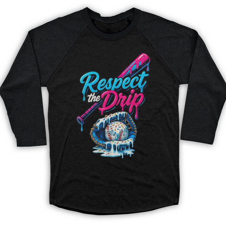 Baseball Drip Ice Cream Sprinkles Youth Boys Baseball Glove Baseball Raglan Shirt
