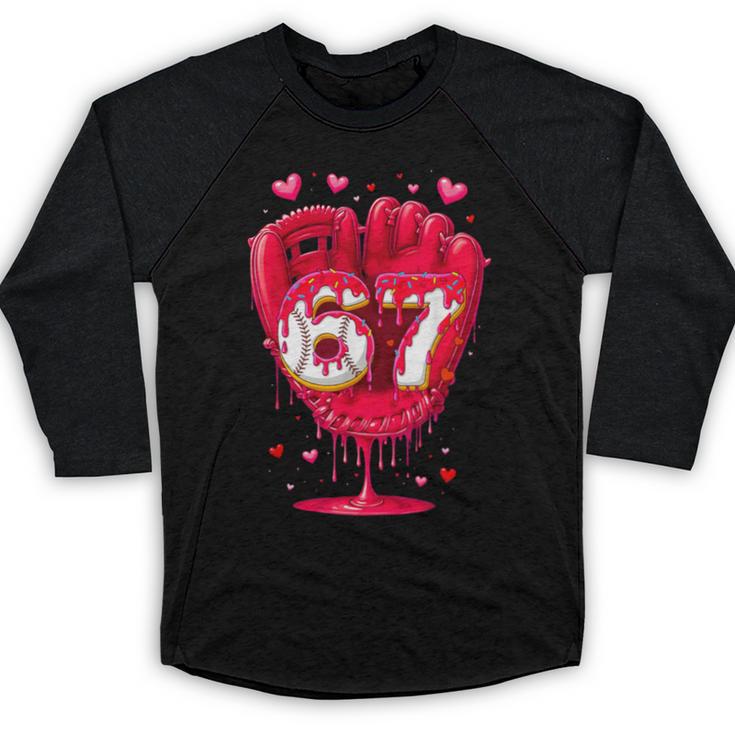 Baseball Drip Ice Cream Valentine Youth Boys Girls Sport Baseball Raglan Shirt