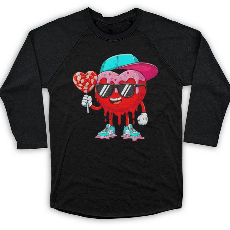 Baseball Drip Ice Cream Valentines Day Baseball Sport Boys Baseball Raglan Shirt