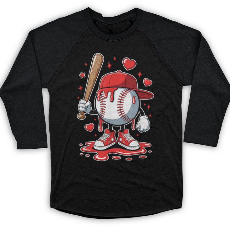 Baseball Drip Icecream Apparel Youth Boy Valentine Baseball Raglan Shirt