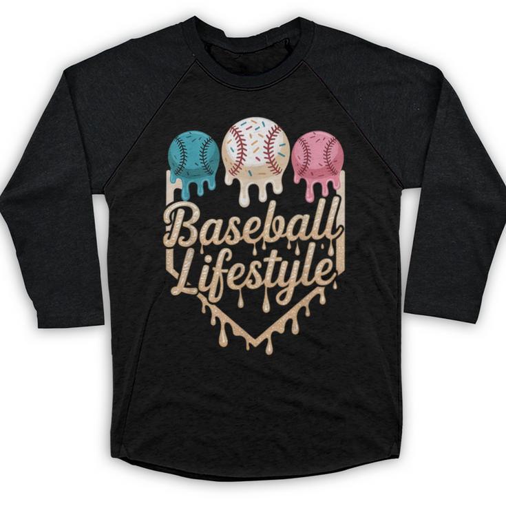 Baseball Drip Icecream Baseball Raglan Shirt