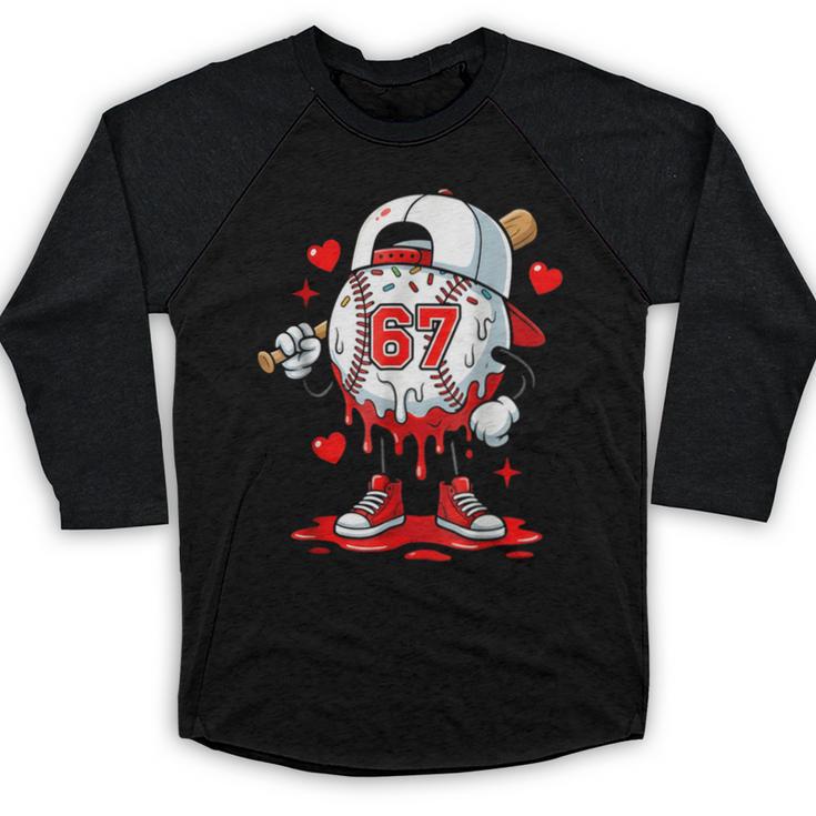 Baseball Drip Icecream Valentine 67 Meme Tees Men Youth Boys Baseball Raglan Shirt