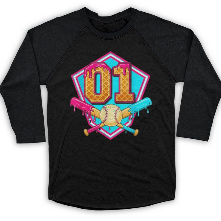 Baseball Drip Jersey Number 1 For Players & 1th Birthday Baseball Raglan Shirt