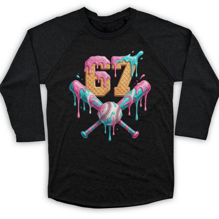 Baseball Drip Number 67 Player Baseball Raglan Shirt