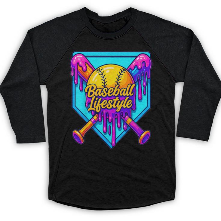 Baseball Drip Outfit Boys Ice Cream Drip Baseball Lifestyle Baseball Raglan Shirt
