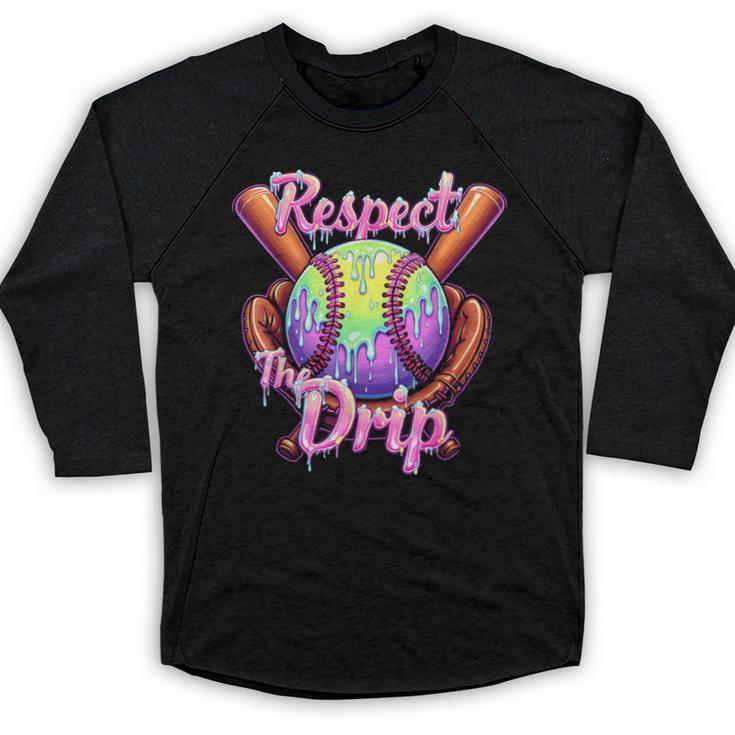 Baseball Drip Respect The Drip Purple Ice Cream Sprinkles Baseball Raglan Shirt