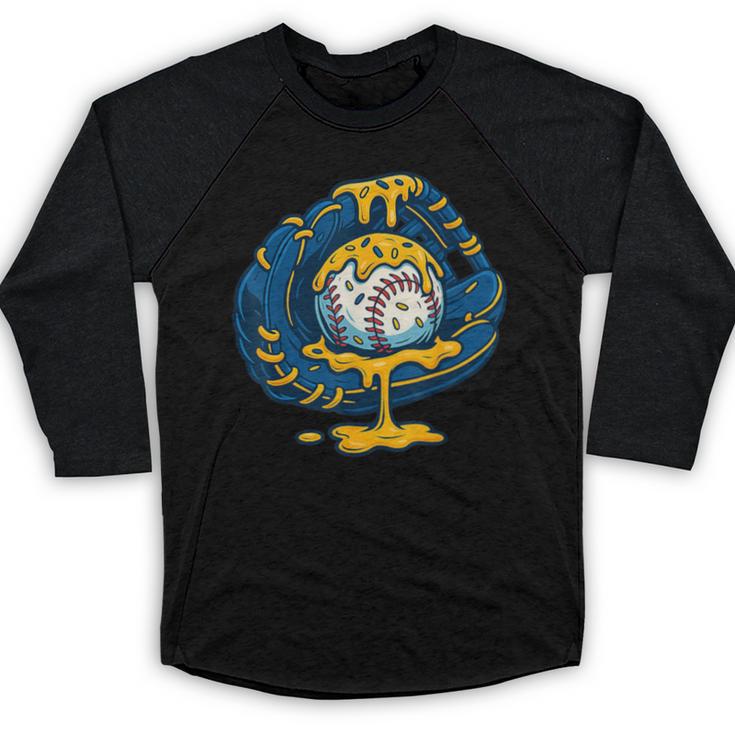 Baseball Drip Team For Boys Ice Cream Cool Baseball Raglan Shirt