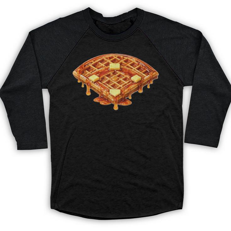 Baseball Dripping Waffle Field Baseball Raglan Shirt