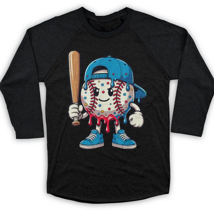 Baseball Drippy Style Apparel For Boys Youth Cool Baseball Baseball Raglan Shirt