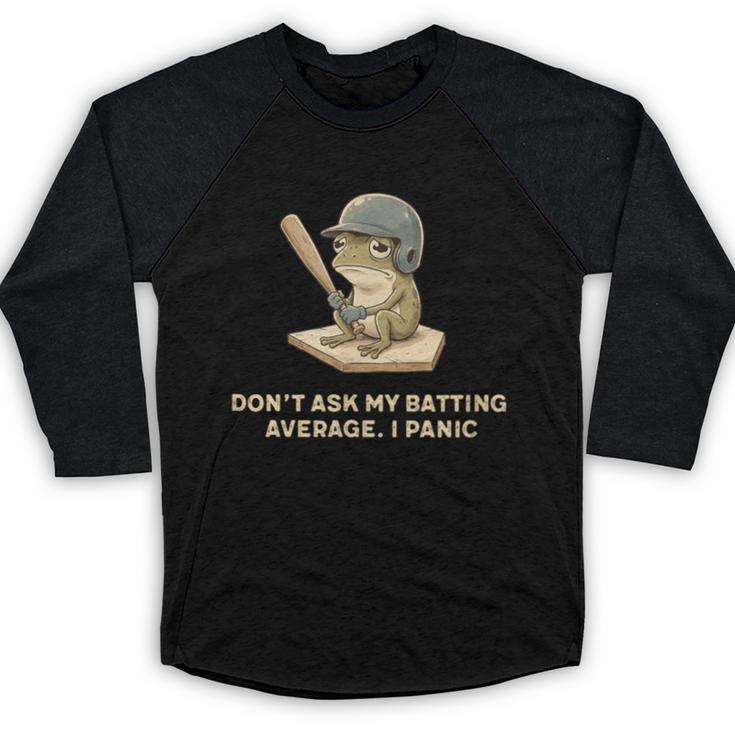 Baseball Frog Saying Batting Retro Artwork Baseball Raglan Shirt