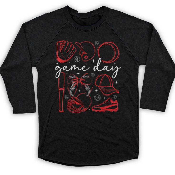 Baseball Game Day Coquette Game Day Baseball Baseball Raglan Shirt