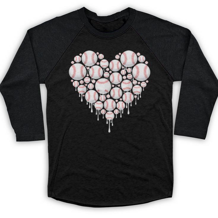 Baseball Heart Drip Valentine's Day Baseball Lover Boys Men Baseball Raglan Shirt