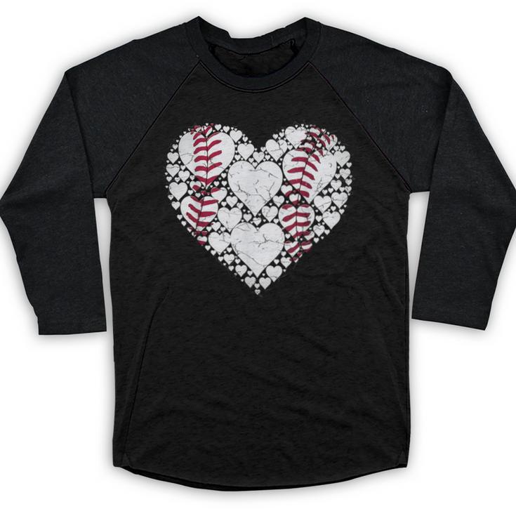 Baseball Heart Love Game Sports Fan Game Day Baseball Raglan Shirt
