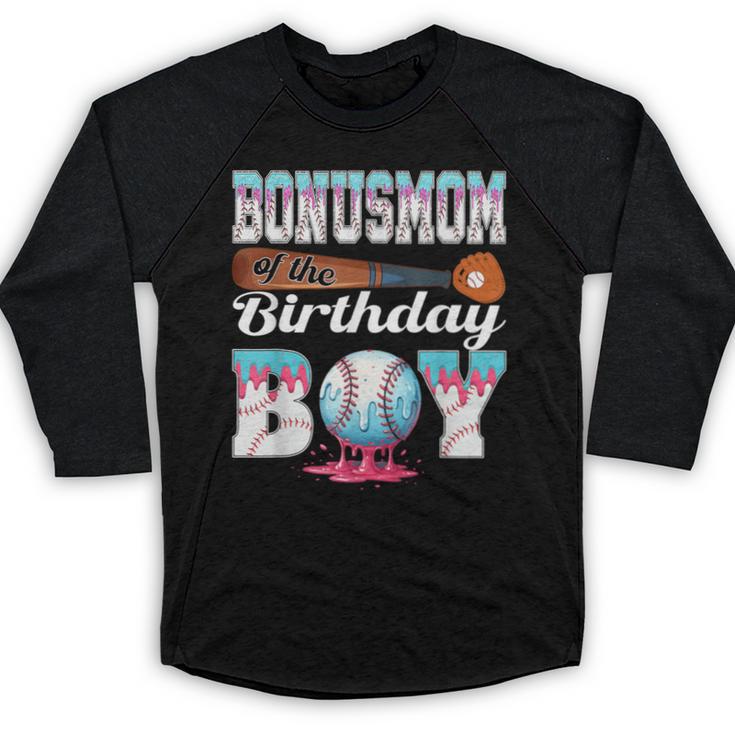 Baseball Ice Cream Drip Bonus Mom Of The Birthday Boy Baseball Raglan Shirt