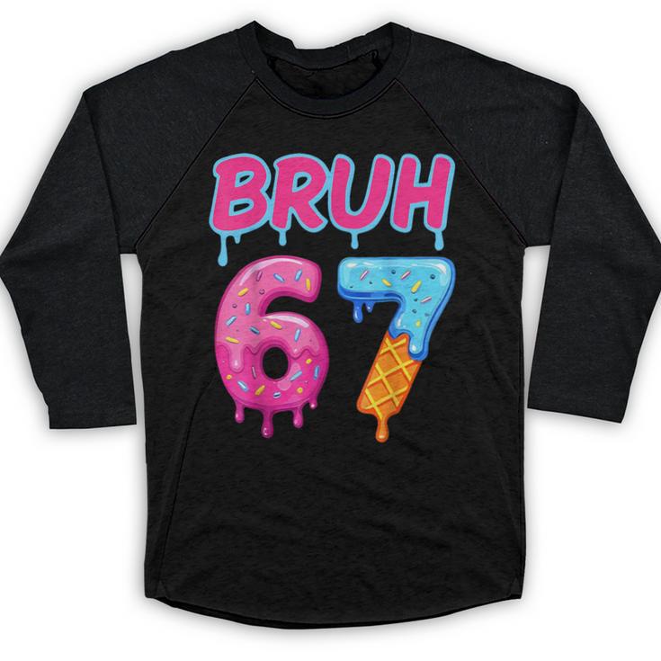 Baseball Ice Cream Drip Number 67 Player Or 67th Birthday Baseball Raglan Shirt