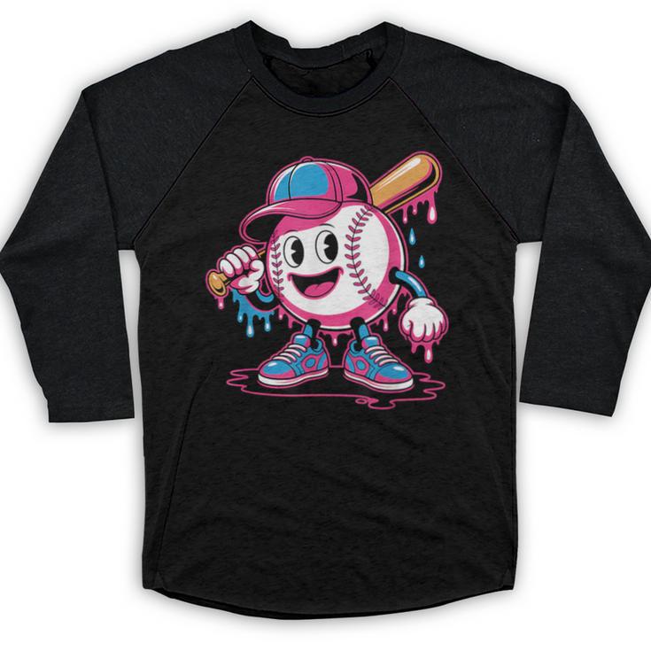 Baseball Ice Cream Shirt Cool Baseball Drip For Boys Baseball Raglan Shirt