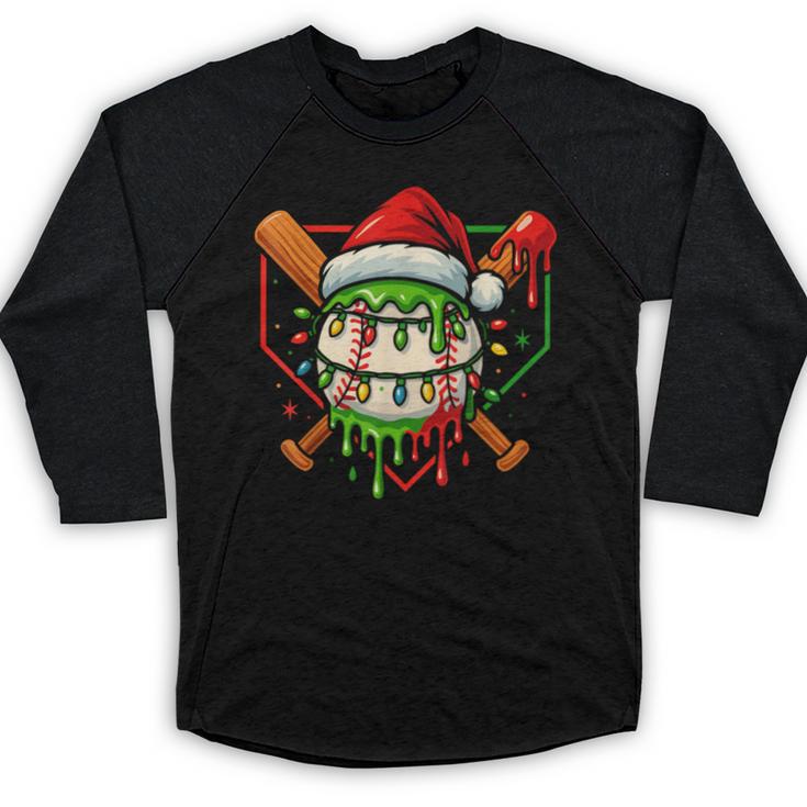Baseball Lifestyle Apparel Youth Christmas Baseball Drip Baseball Raglan Shirt
