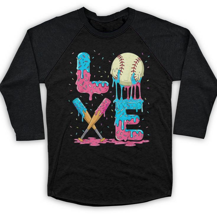 Baseball Love Drip Ice Cream Colorful Baseball Baseball Raglan Shirt