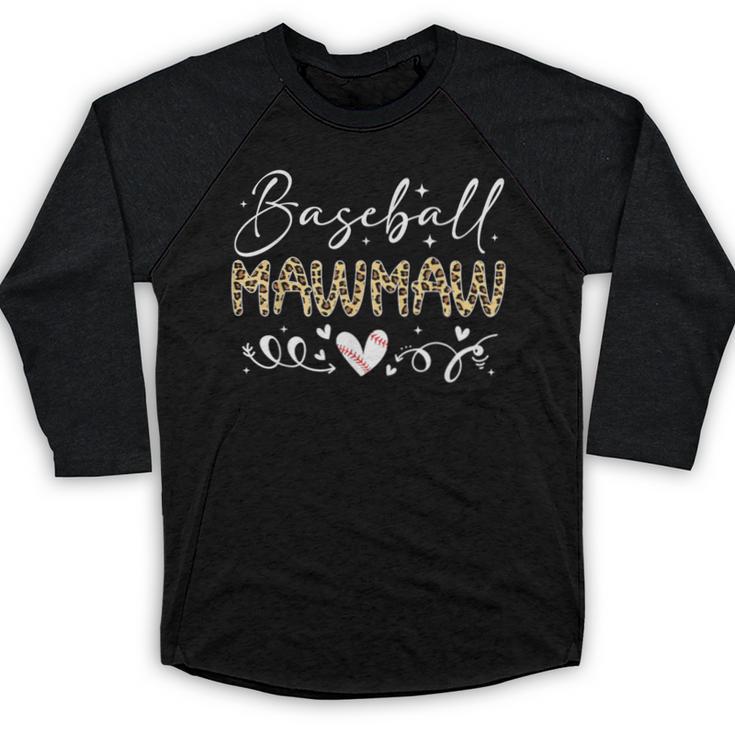 Baseball Mawmaw Leopard Baseball Heart Baseball Raglan Shirt