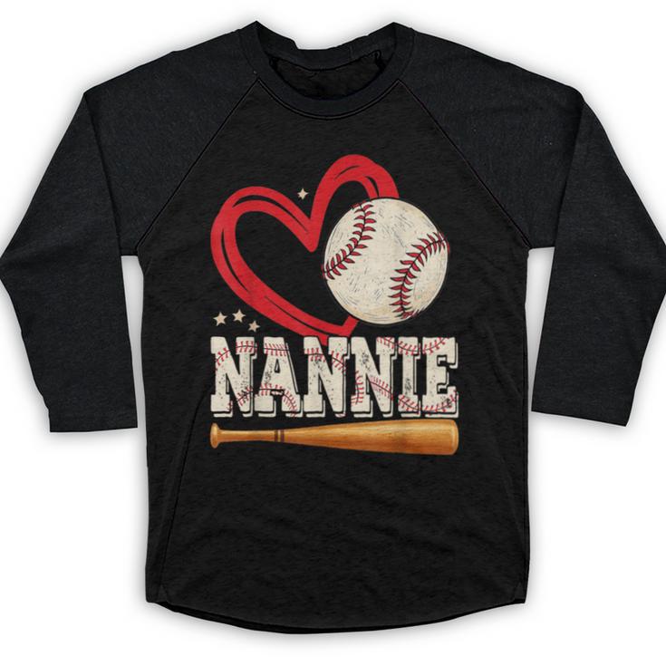 Baseball Nannie Baseball Heart Family Matching Baseball Raglan Shirt