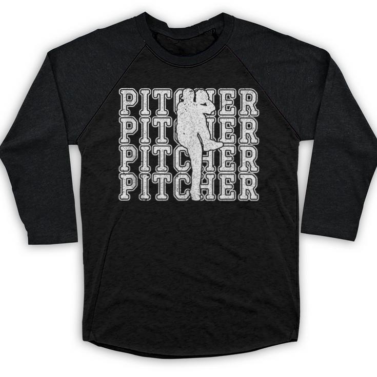 Baseball Pitcher Player Team Sport Lover Family Friends Fans Baseball Raglan Shirt