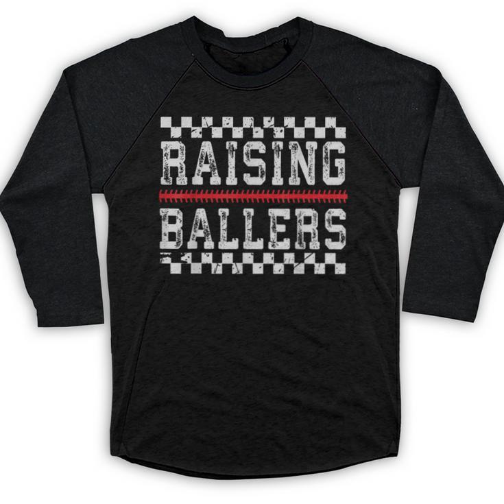 Baseball Player Raising Ballers Game Day Respect The Drip Baseball Raglan Shirt