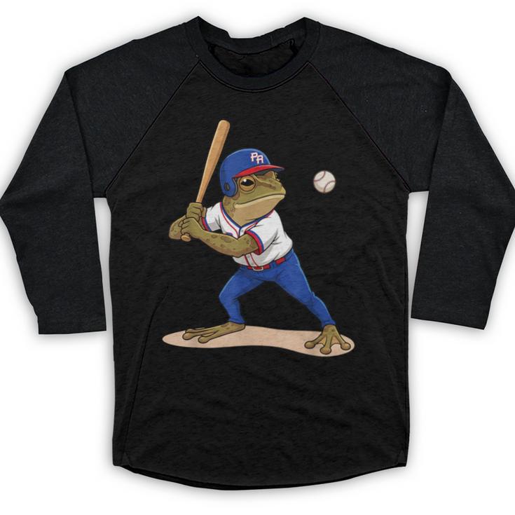 Baseball Puerto Rico Patriotic Flag Boricua Baseball Player Baseball Raglan Shirt